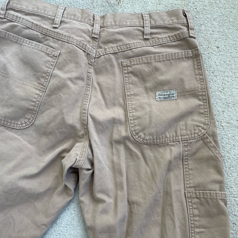 Wrangler Pants Mens 34x30 Carpenter Work Construction Utility Brown Straight